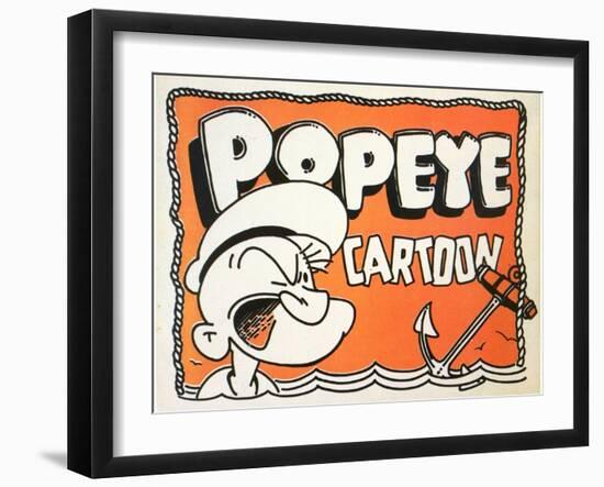 Popeye Cartoon, 1937-null-Framed Art Print