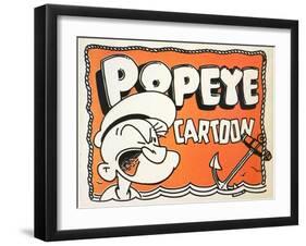 Popeye Cartoon, 1937-null-Framed Art Print