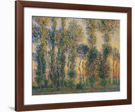 Poplars at Giverny, Sunrise, 1888-Claude Monet-Framed Giclee Print