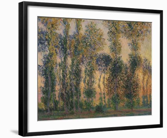 Poplars at Giverny, Sunrise, 1888-Claude Monet-Framed Art Print