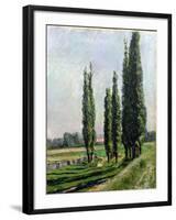 Poplars on the Riverbank at Argenteuil-Gustave Caillebotte-Framed Giclee Print