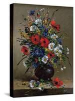 Poppies and Daisies-Eugene Henri Cauchois-Stretched Canvas