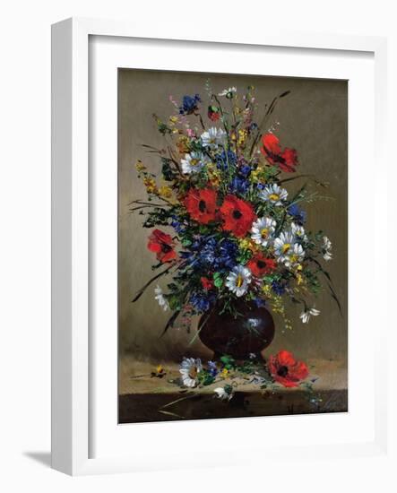 Poppies and Daisies-Eugene Henri Cauchois-Framed Giclee Print