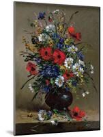 Poppies and Daisies-Eugene Henri Cauchois-Mounted Giclee Print