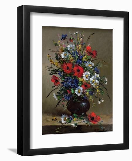Poppies and Daisies-Eugene Henri Cauchois-Framed Giclee Print