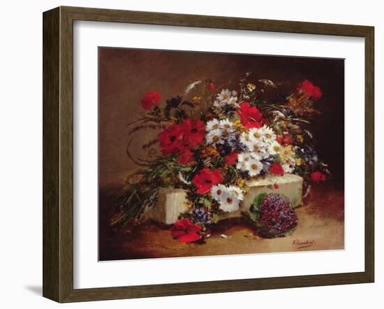 Poppies and Daisies-Eugene Henri Cauchois-Framed Giclee Print