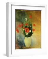 Poppies and Daisies-Odilon Redon-Framed Giclee Print