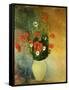 Poppies and Daisies-Odilon Redon-Framed Stretched Canvas