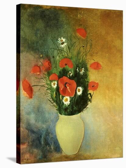 Poppies and Daisies-Odilon Redon-Stretched Canvas