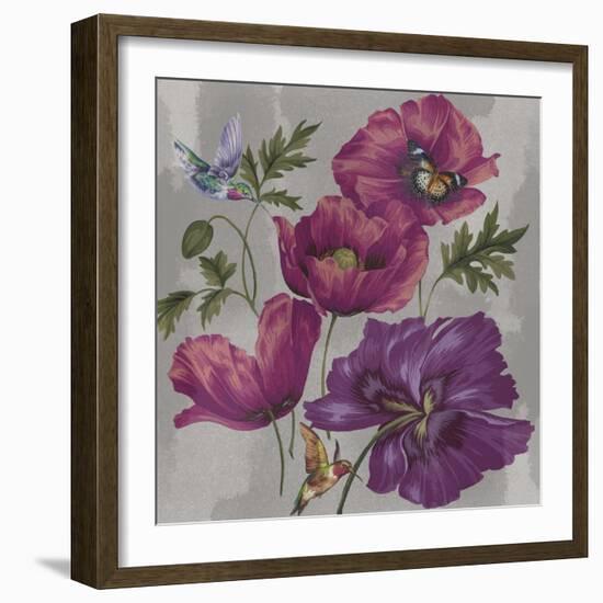 Poppies and Hummers-Bill Jackson-Framed Giclee Print