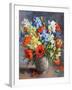 Poppies and Irises, 1991 (Oil on Canvas)-Anthea Durose-Framed Giclee Print