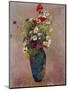 Poppies and other flowers in a vase-Odilon Redon-Mounted Giclee Print