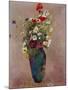 Poppies and other flowers in a vase-Odilon Redon-Mounted Giclee Print