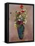 Poppies and other flowers in a vase-Odilon Redon-Framed Stretched Canvas