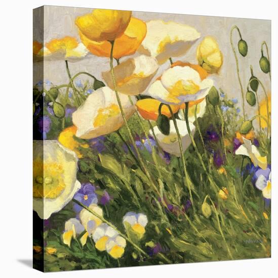 Poppies and Pansies I-null-Stretched Canvas