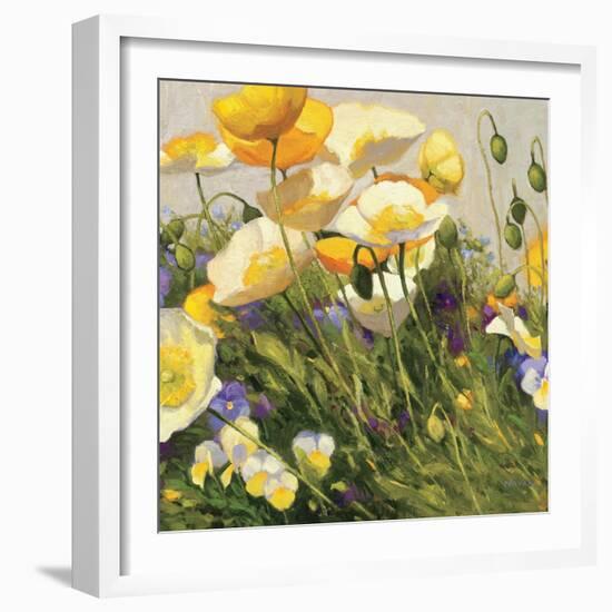 Poppies and Pansies I-null-Framed Art Print