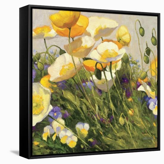 Poppies and Pansies I-null-Framed Stretched Canvas