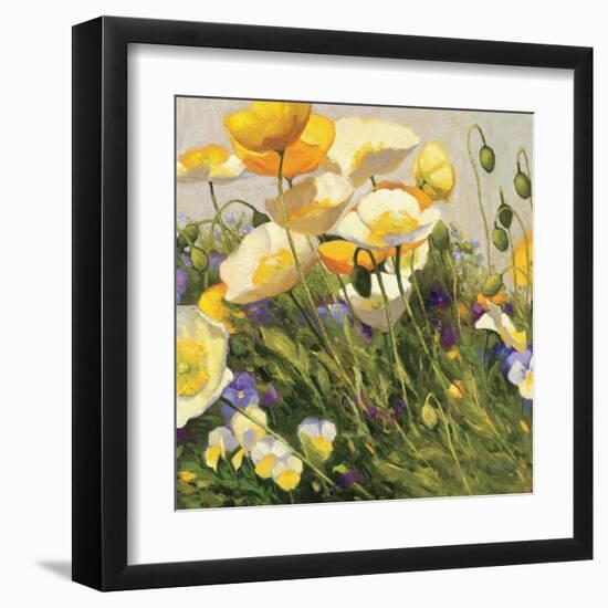 Poppies and Pansies I-null-Framed Art Print