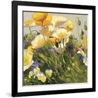 Poppies and Pansies I-null-Framed Art Print
