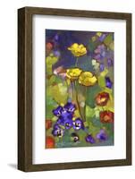 Poppies and Pansies-Karen Mathison Schmidt-Framed Art Print