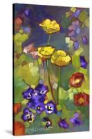 Poppies and Pansies-Karen Mathison Schmidt-Stretched Canvas
