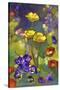 Poppies and Pansies-Karen Mathison Schmidt-Stretched Canvas