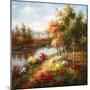 Poppies and Stream-Hulsey-Mounted Art Print