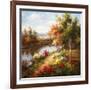 Poppies and Stream-Hulsey-Framed Art Print