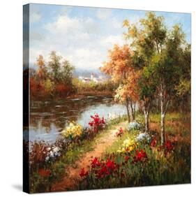 Poppies and Stream-Hulsey-Stretched Canvas