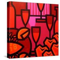Poppies Apples Wine and Fish-John Nolan-Stretched Canvas
