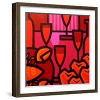 Poppies Apples Wine and Fish-John Nolan-Framed Giclee Print