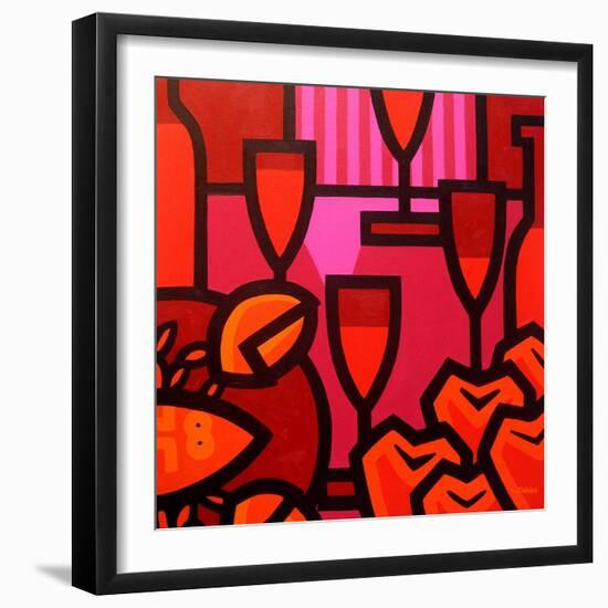 Poppies Apples Wine and Fish-John Nolan-Framed Giclee Print