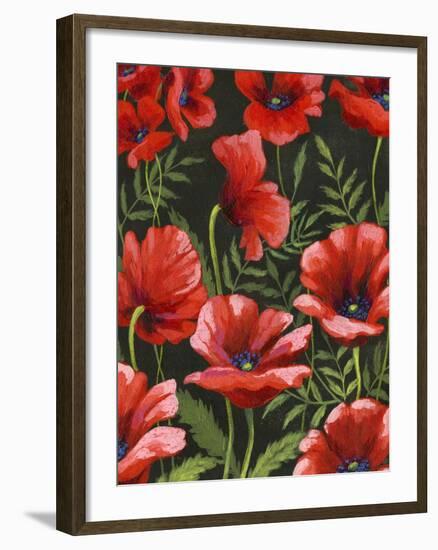 Poppies at Midnight II-Grace Popp-Framed Art Print