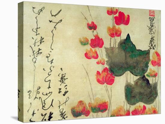 Poppies (Autumn Ivy)-Japanese School-Stretched Canvas