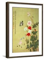 Poppies, Butterflies and Bees-Ma Yuanyu-Framed Giclee Print