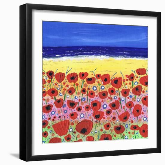 Poppies by the Beach-Caroline Duncan-Framed Premium Giclee Print