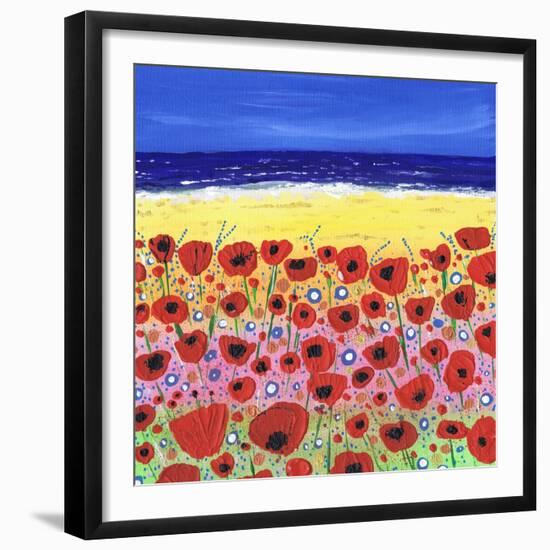 Poppies by the Beach-Caroline Duncan-Framed Giclee Print