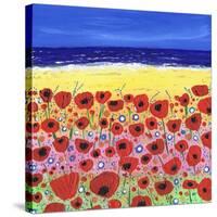 Poppies by the Beach-Caroline Duncan-Stretched Canvas