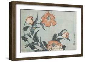 Poppies, C. 1832-Katsushika Hokusai-Framed Giclee Print