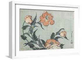 Poppies, C. 1832-Katsushika Hokusai-Framed Giclee Print