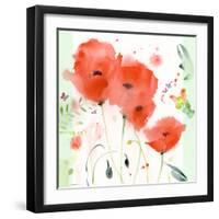 Poppies Chinoise-Sheila Golden-Framed Art Print