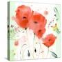 Poppies Chinoise-Sheila Golden-Stretched Canvas