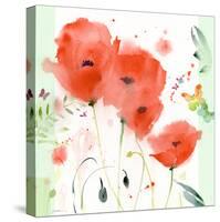 Poppies Chinoise-Sheila Golden-Stretched Canvas