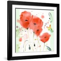 Poppies Chinoise-Sheila Golden-Framed Art Print
