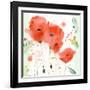 Poppies Chinoise-Sheila Golden-Framed Art Print
