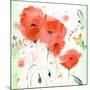 Poppies Chinoise-Sheila Golden-Mounted Art Print