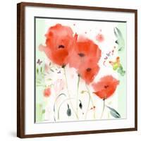 Poppies Chinoise-Sheila Golden-Framed Art Print