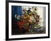 Poppies, Chrysanthemums, Peonies and other Wild Flowers in Glass Vases-Constantin Stoitzner-Framed Giclee Print