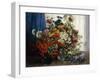 Poppies, Chrysanthemums, Peonies and other Wild Flowers in Glass Vases-Constantin Stoitzner-Framed Giclee Print