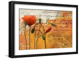 Poppies Composition I-Patricia Pinto-Framed Premium Giclee Print